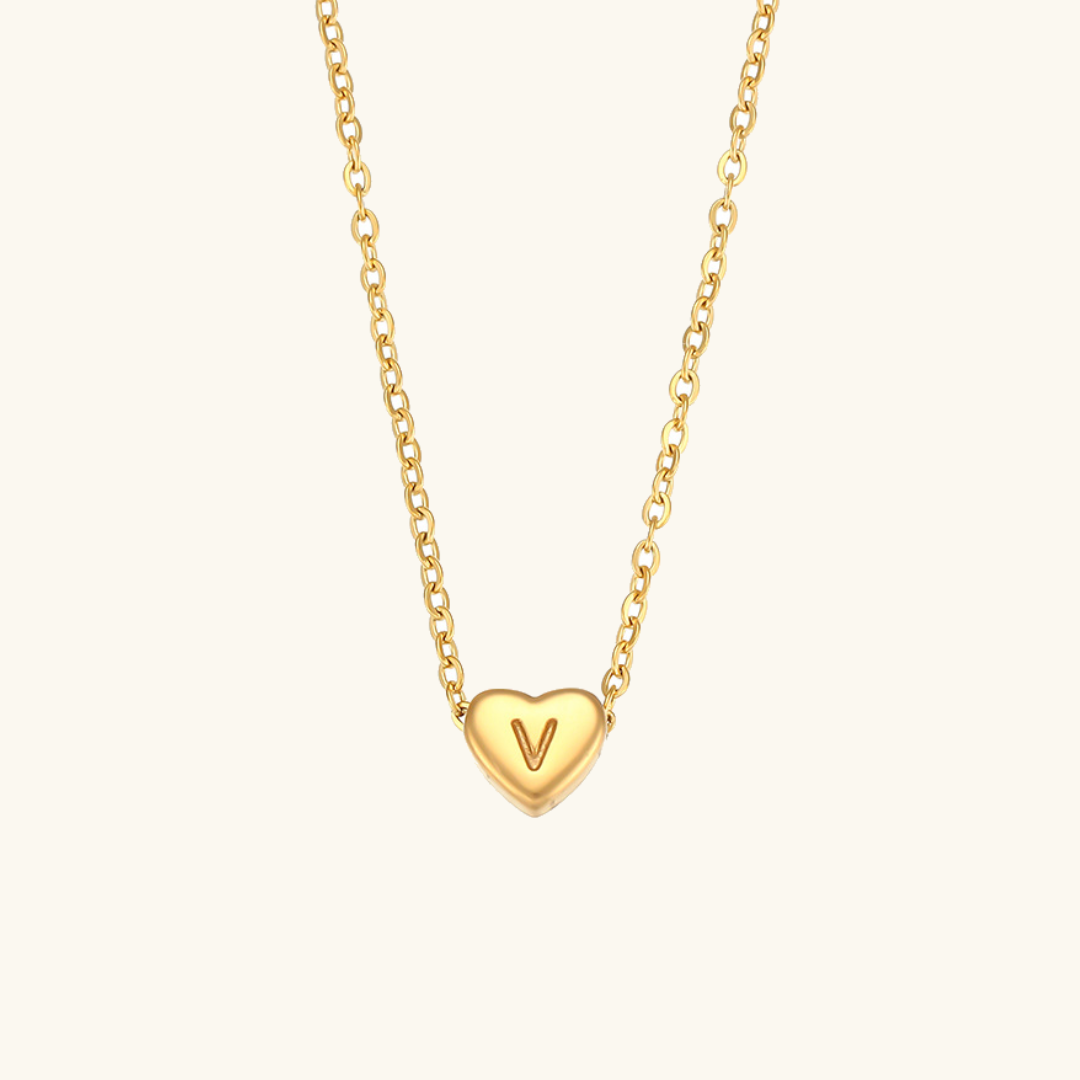 Golden Heartbeat - Initial Necklace