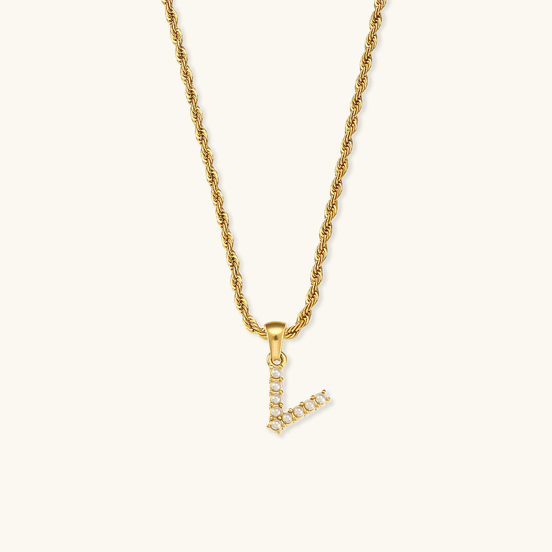 Aurora Pearl Initial Necklace