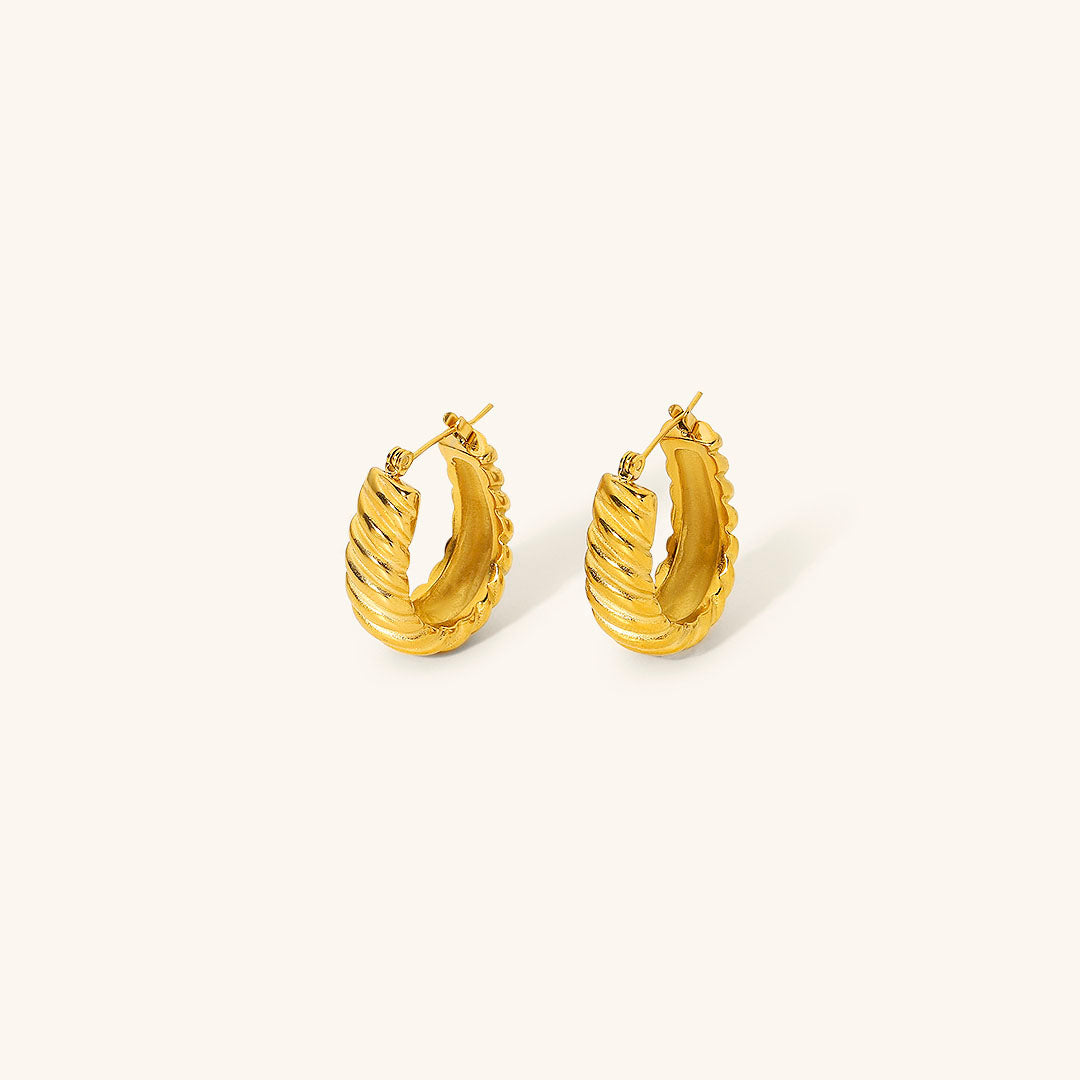 Valencia Swirl Gold Earrings