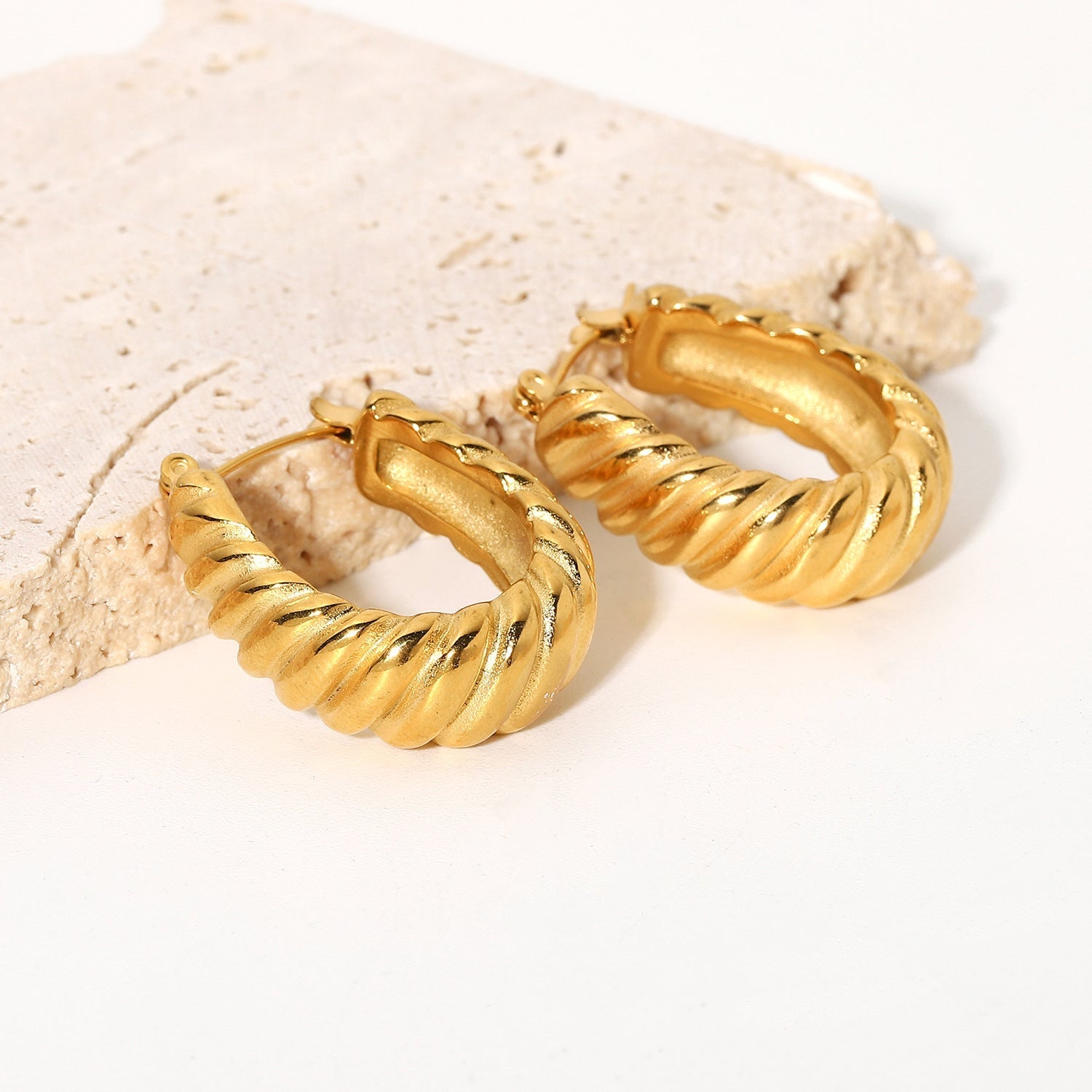 Valencia Swirl Gold Earrings