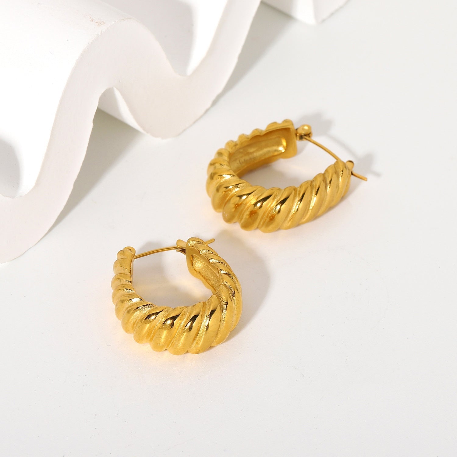 Valencia Swirl Gold Earrings