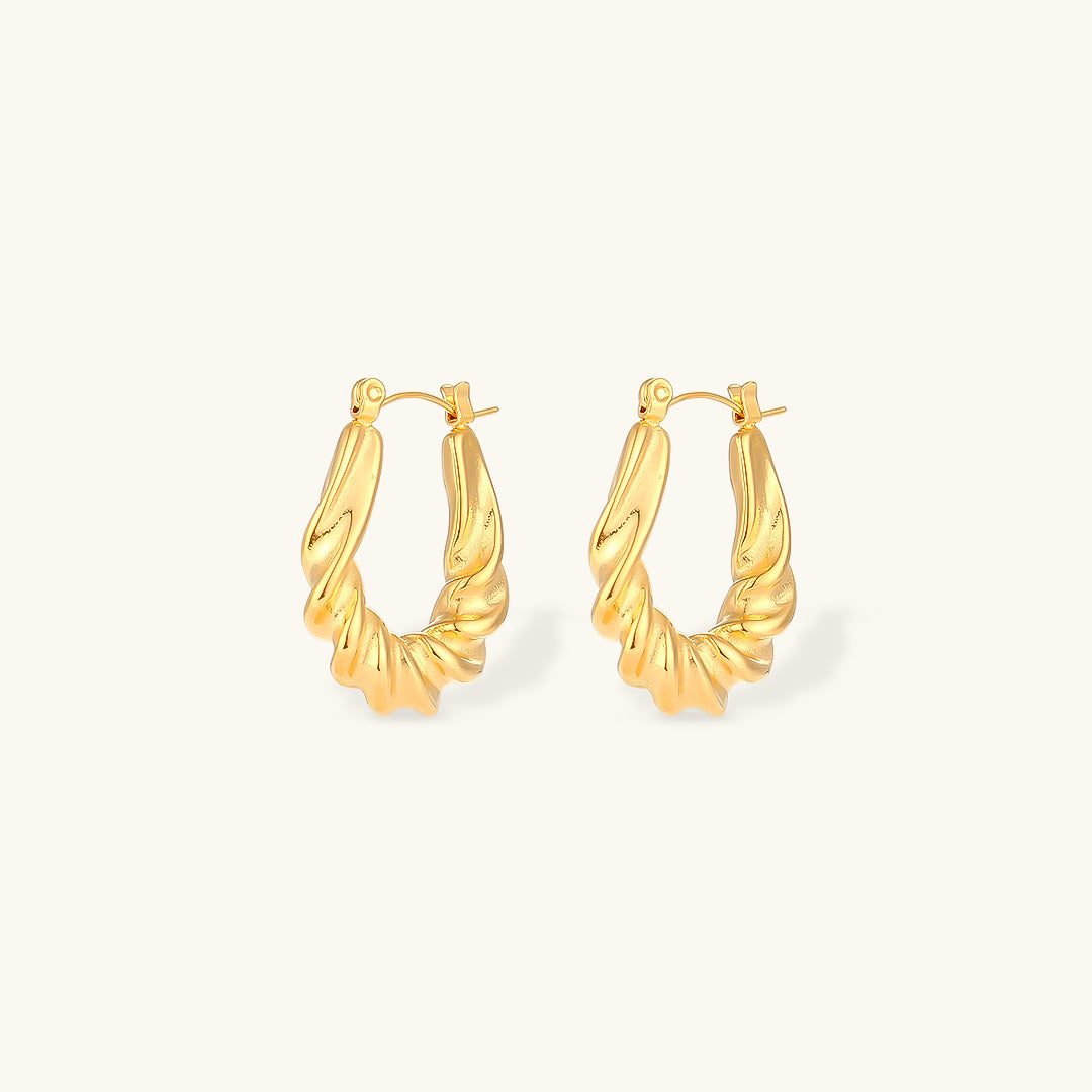 Velora Twist - Sculpted Gold Hoop Earrings