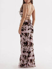 Rose Backless Maxi Dress