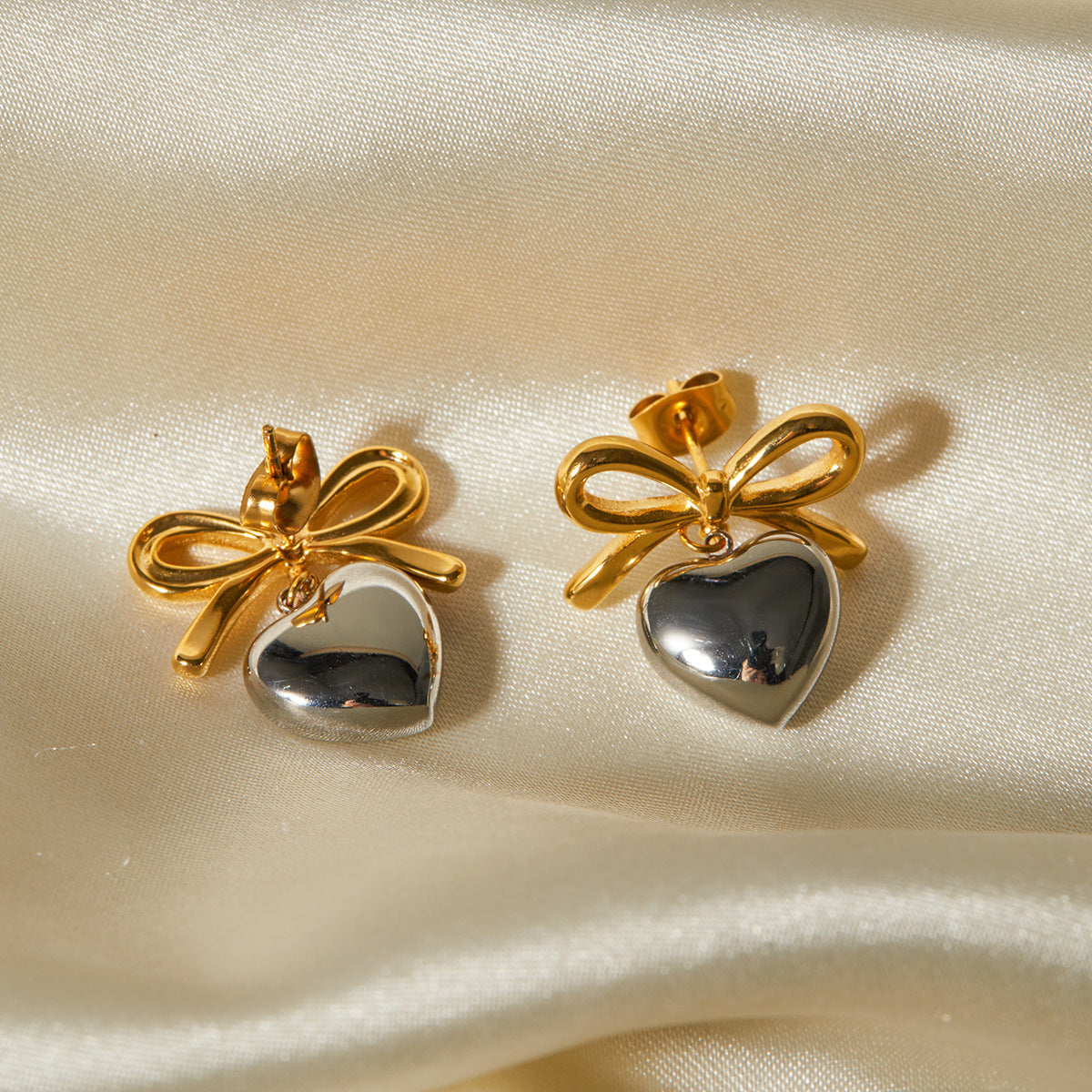 Vivienne Bow Heart Earrings