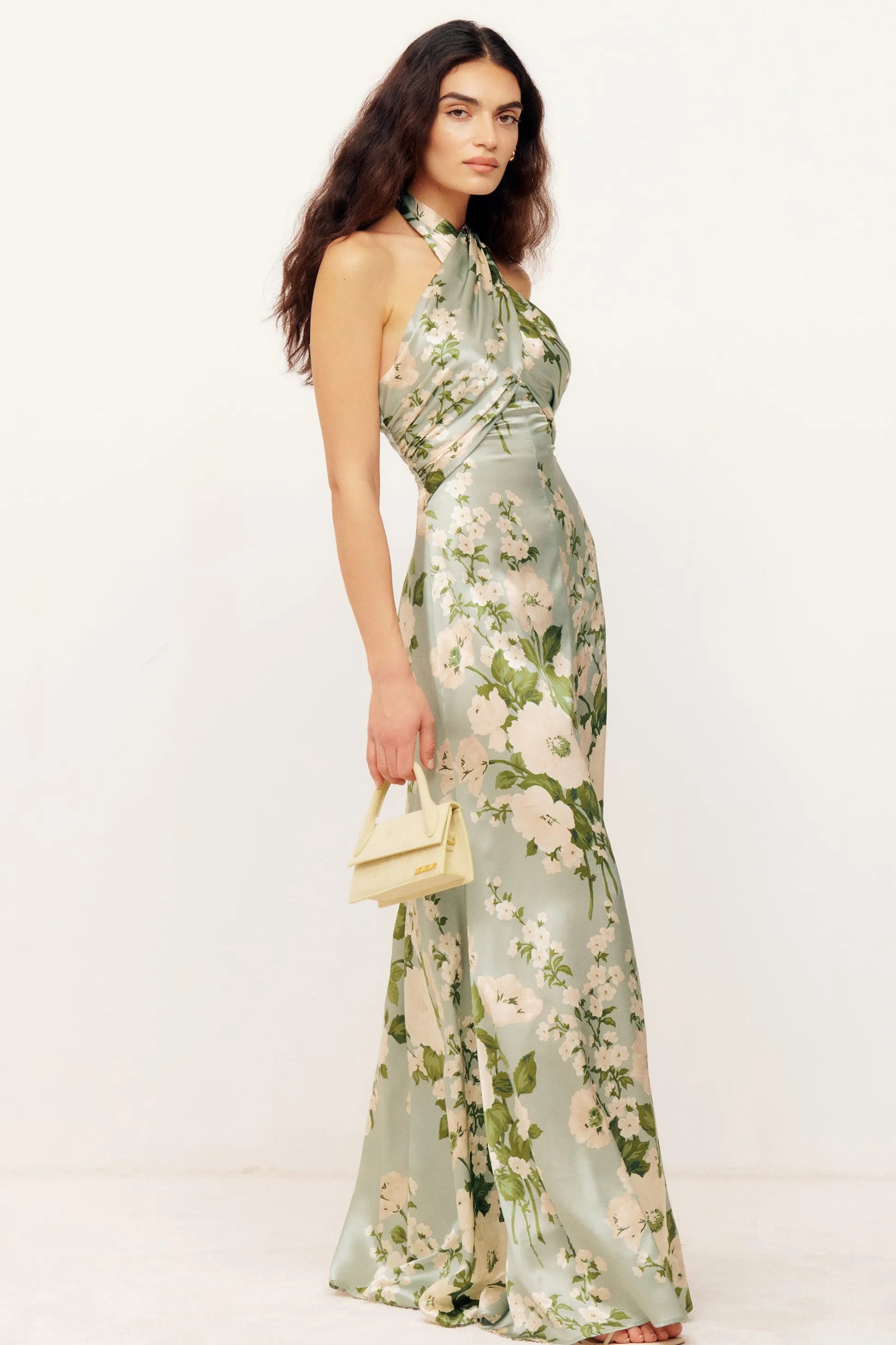 Floral Halter Neck Maxi Dress