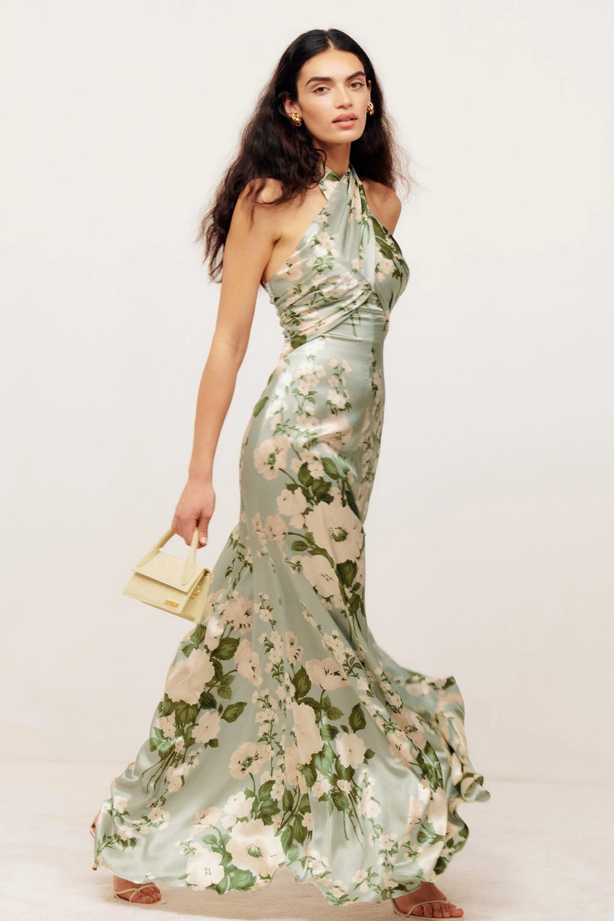 Floral Halter Neck Maxi Dress