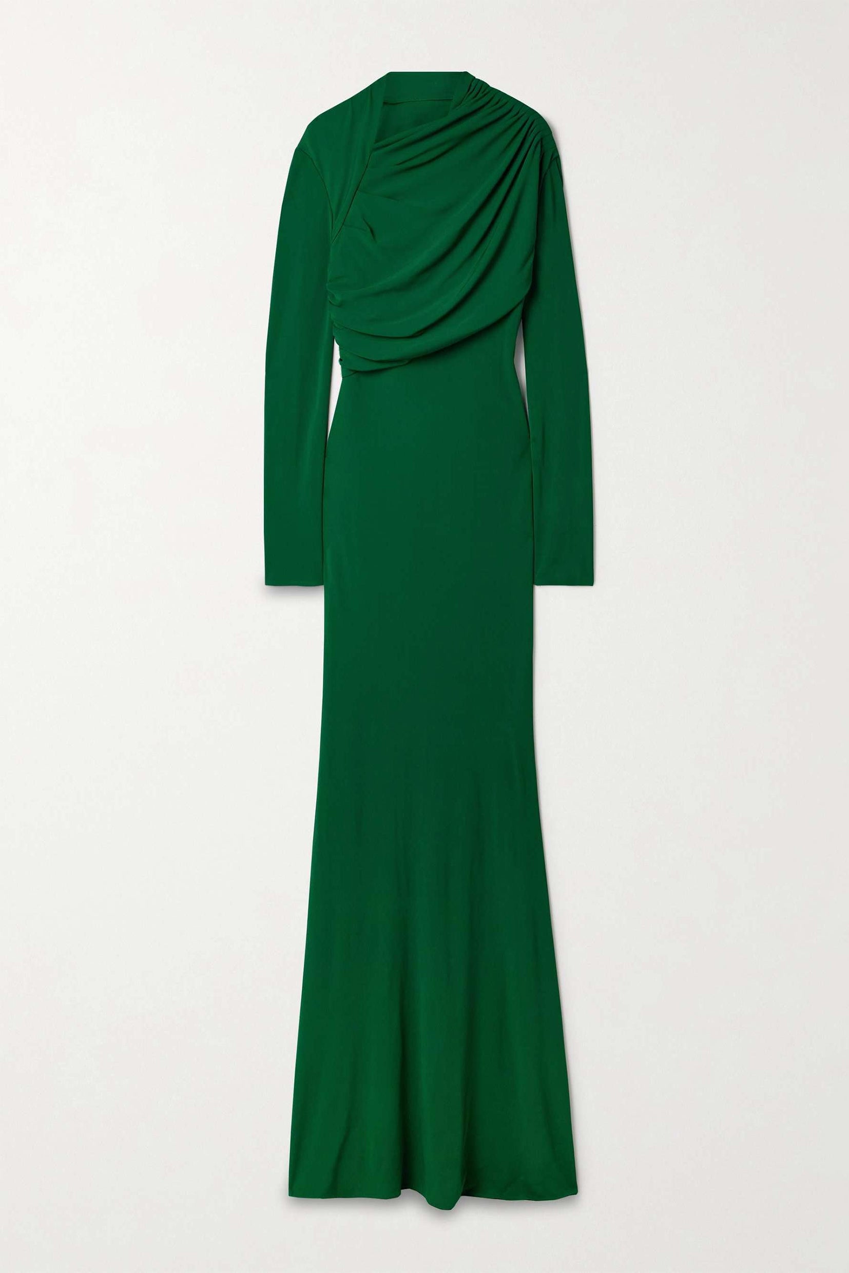 Jersey Solid Long Sleeve Maxi Dress