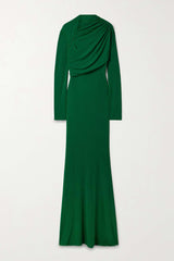 Jersey Solid Long Sleeve Maxi Dress