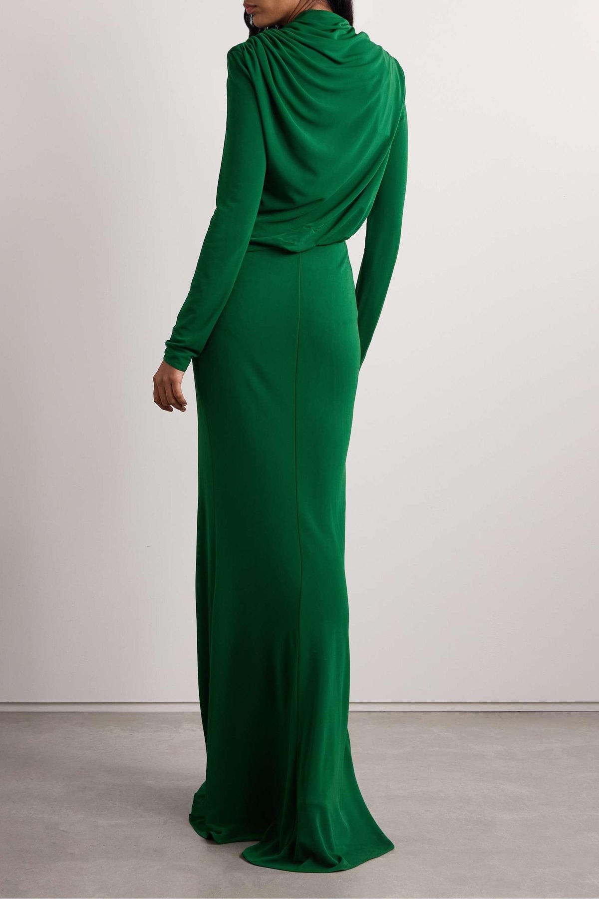 Jersey Solid Long Sleeve Maxi Dress