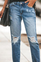 Chicindress Ripped Slim Fit Washed Jeans