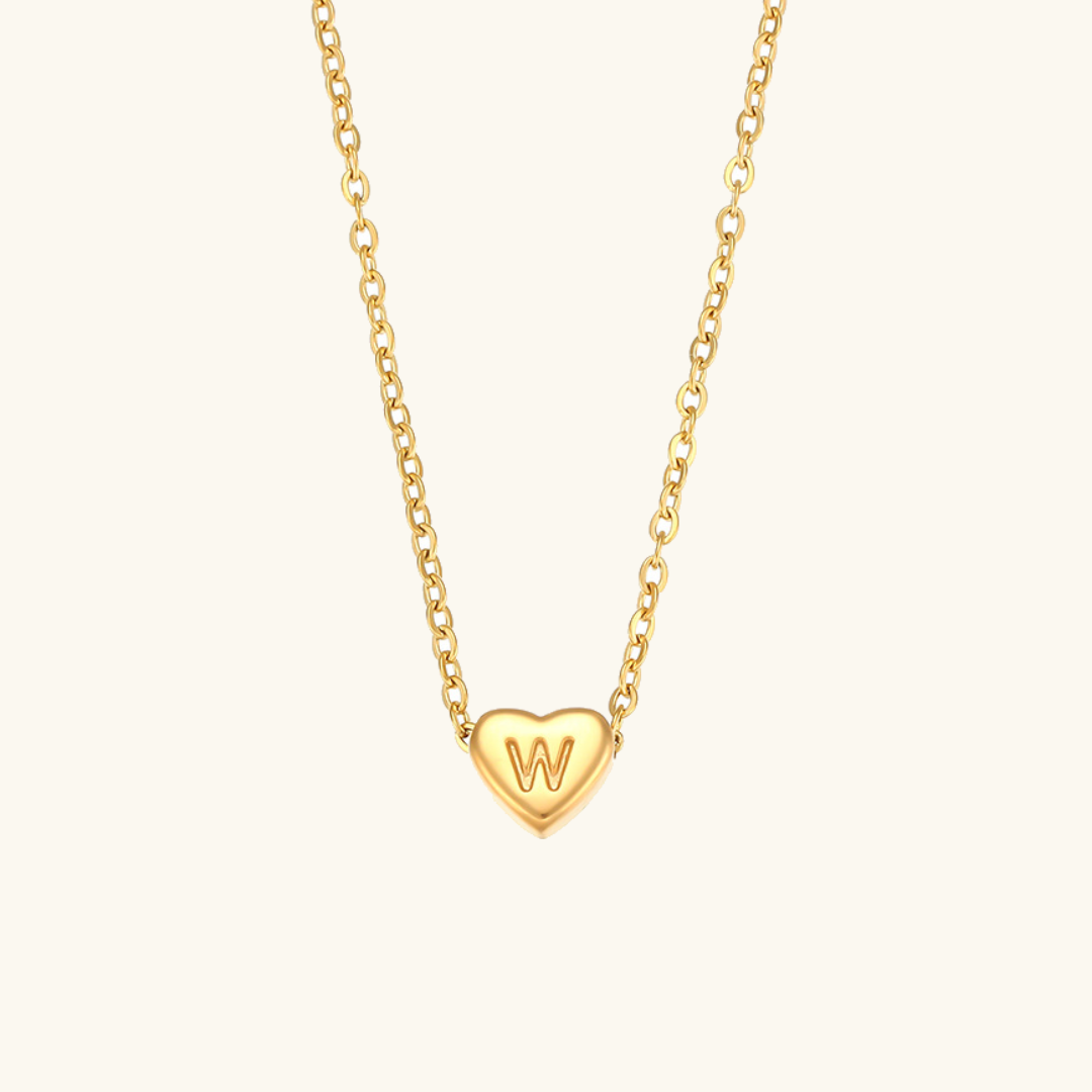 Golden Heartbeat - Initial Necklace