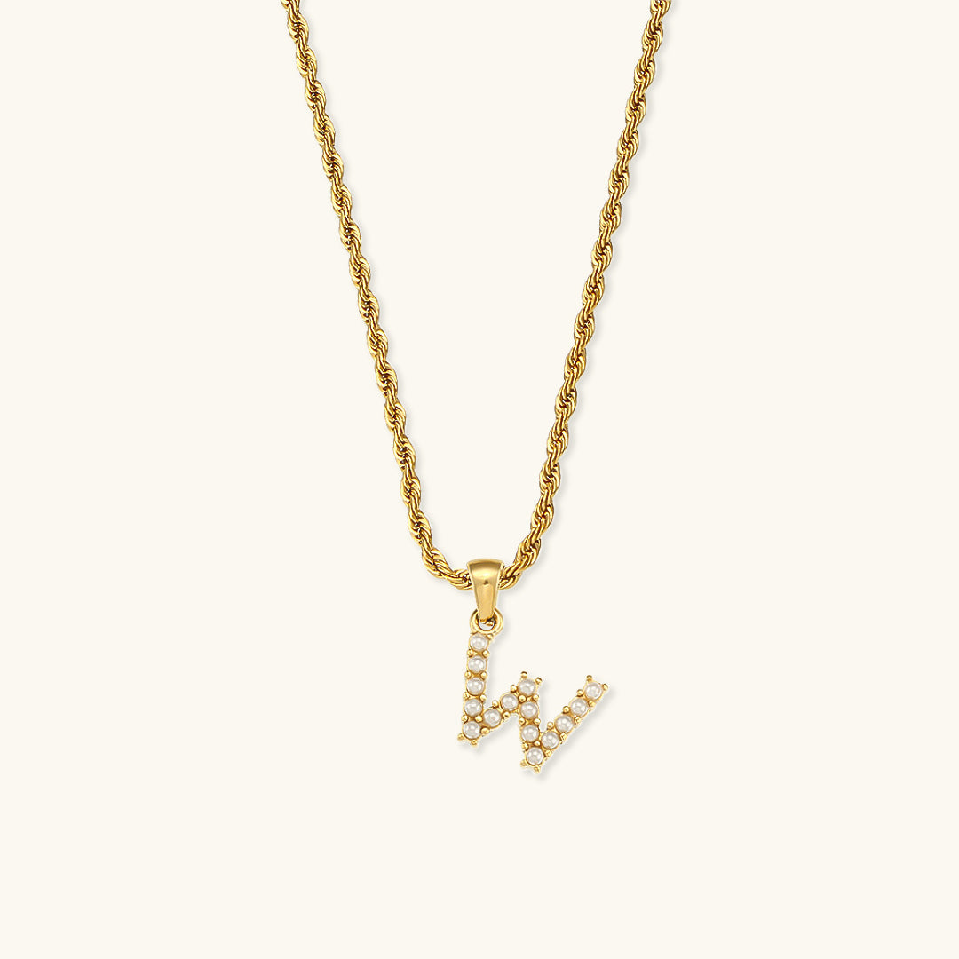 Aurora Pearl Initial Necklace