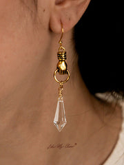 Natural White Quartz Drop Earrings