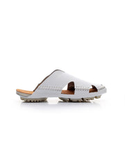 Maibulun | Massage Sole Cut-Out Genuine Leather Mule - White