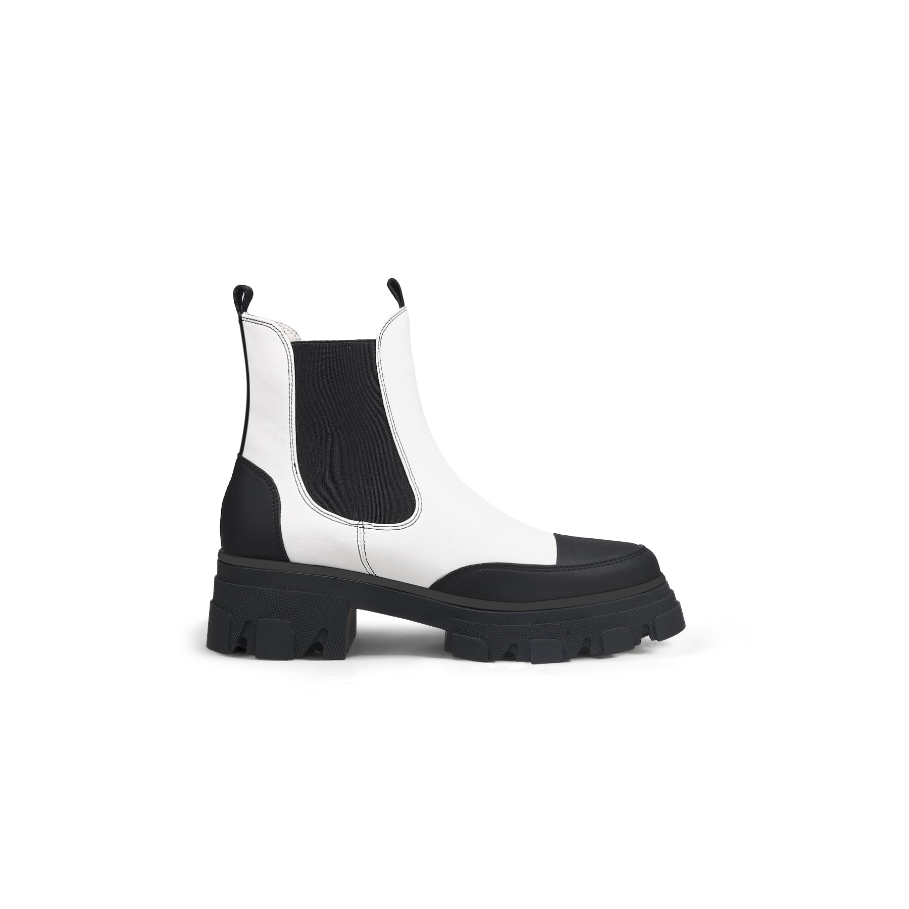 JADY ROSE | LUG SOLE LEATHER CHELSEA BOOTIE WHITE