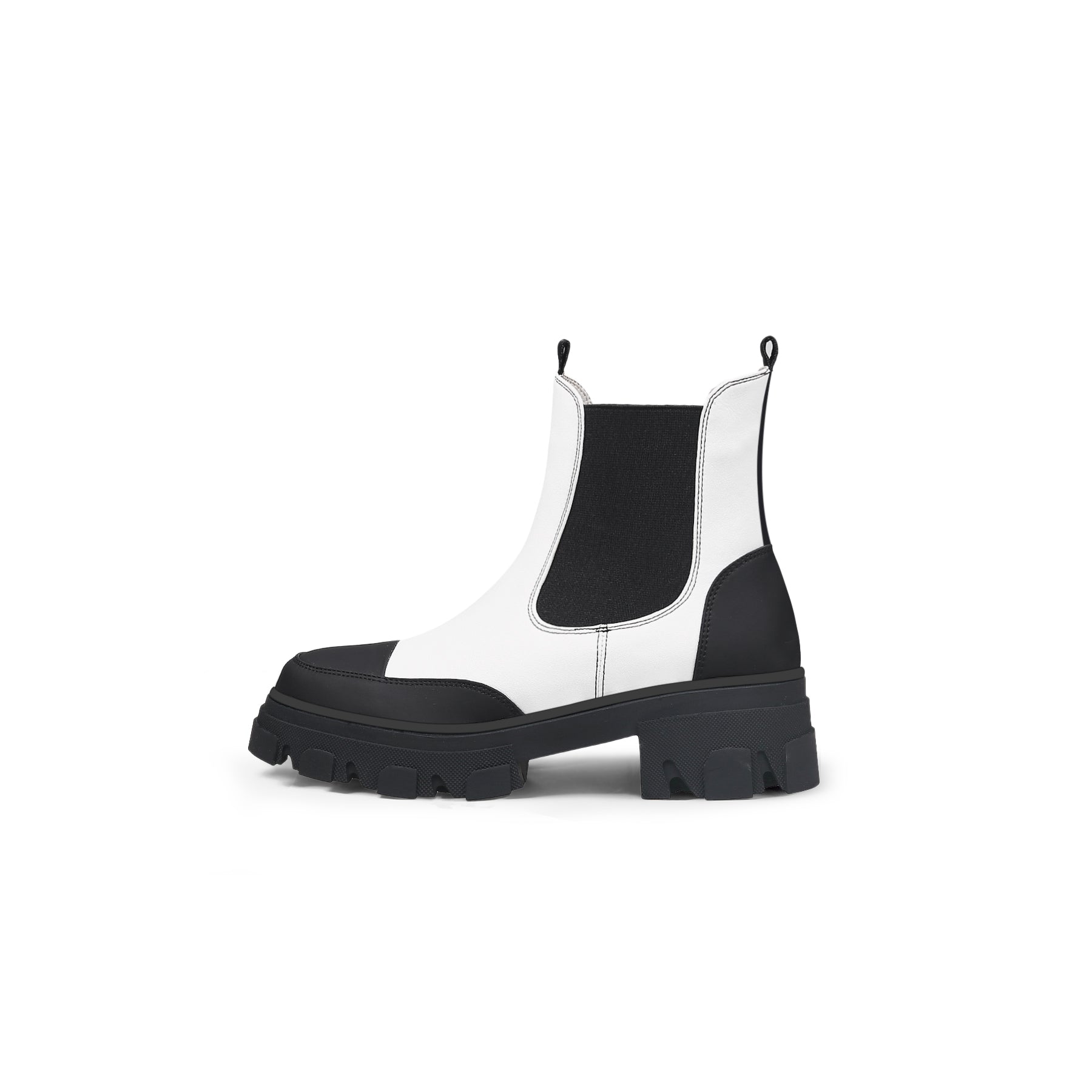 JADY ROSE | LUG SOLE LEATHER CHELSEA BOOTIE WHITE