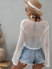 AIDA CROCHET KNIT TOP - WHITE