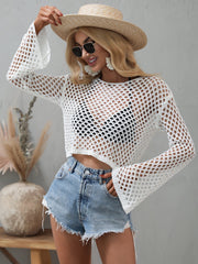 AIDA CROCHET KNIT TOP - WHITE