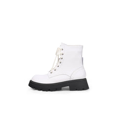 JADY ROSE | OFF-WHITE MATT LEATHER MARTIN COMBAT BOOT