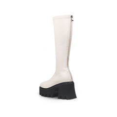 JADYROSE | IVORY CHUNKY HEEL KNEE HIGH BOOT