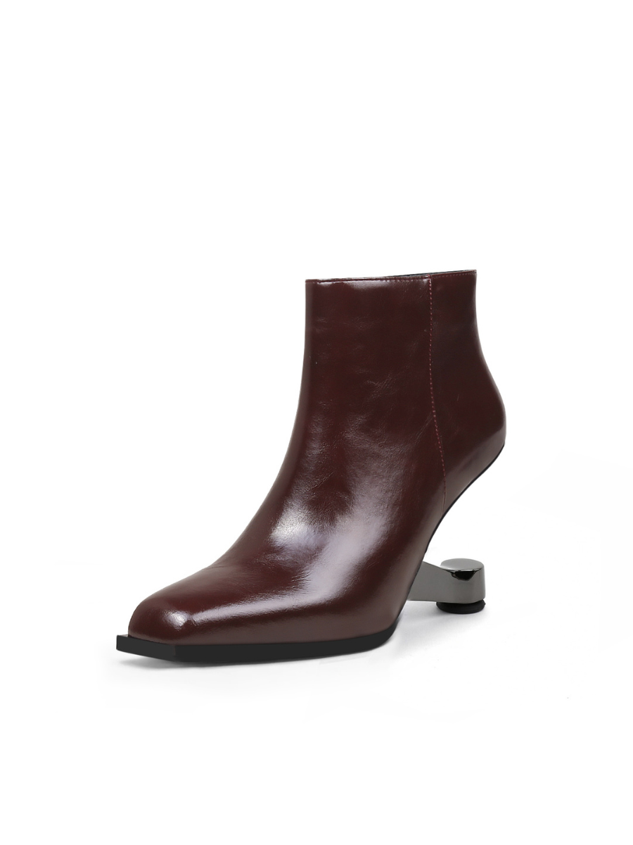 JADY ROSE | ELEVATOR HEEL LEATHER BOOTIE WINE