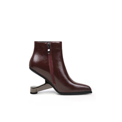 JADY ROSE | ELEVATOR HEEL LEATHER BOOTIE WINE