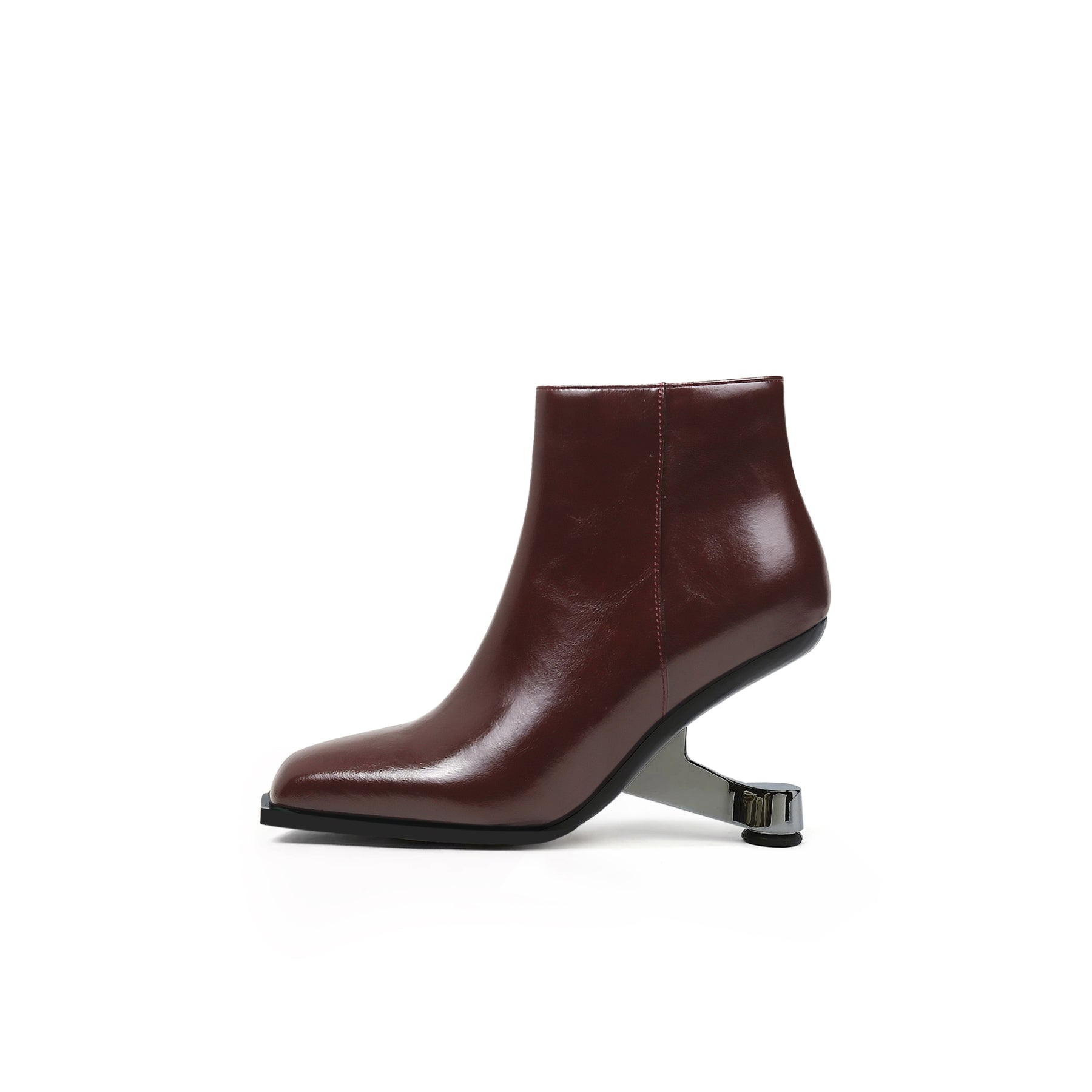 JADY ROSE | ELEVATOR HEEL LEATHER BOOTIE WINE