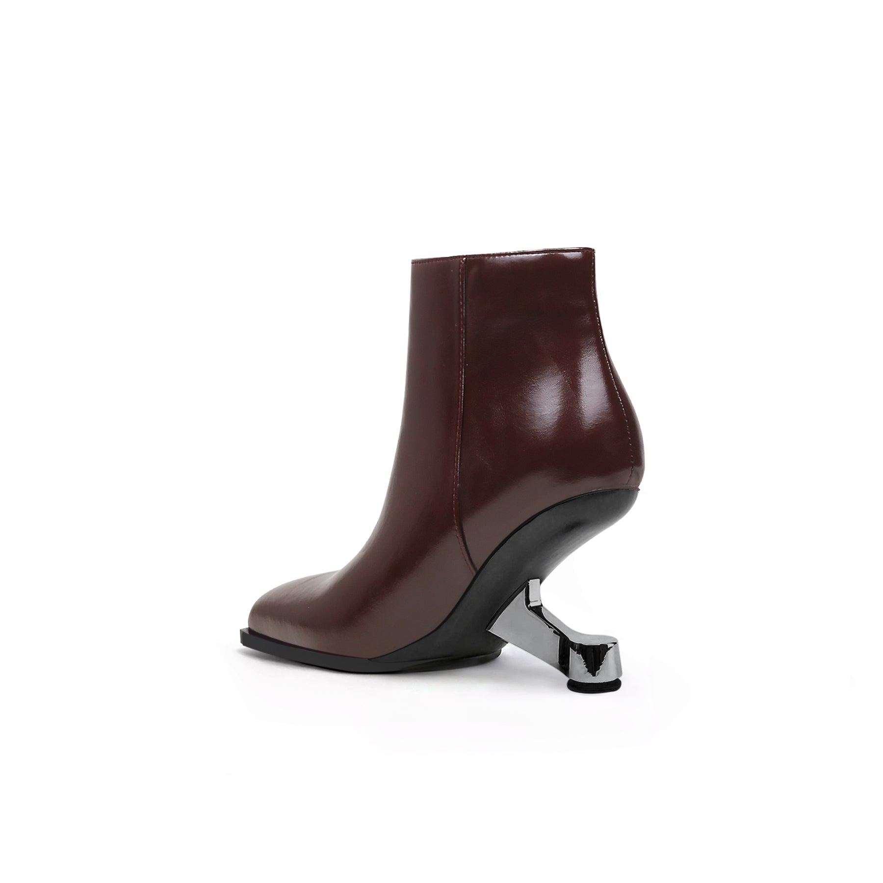 JADY ROSE | ELEVATOR HEEL LEATHER BOOTIE WINE