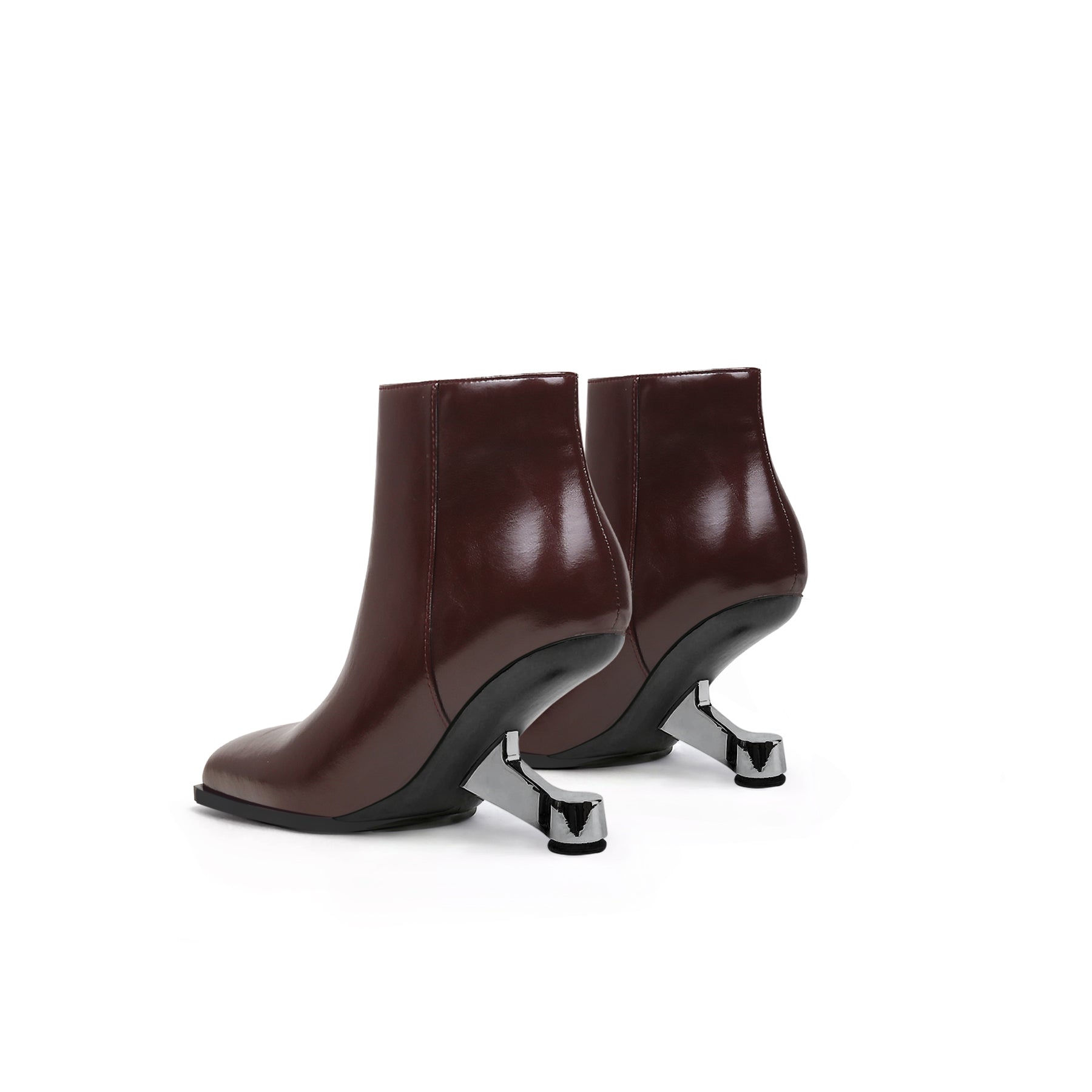 JADY ROSE | ELEVATOR HEEL LEATHER BOOTIE WINE