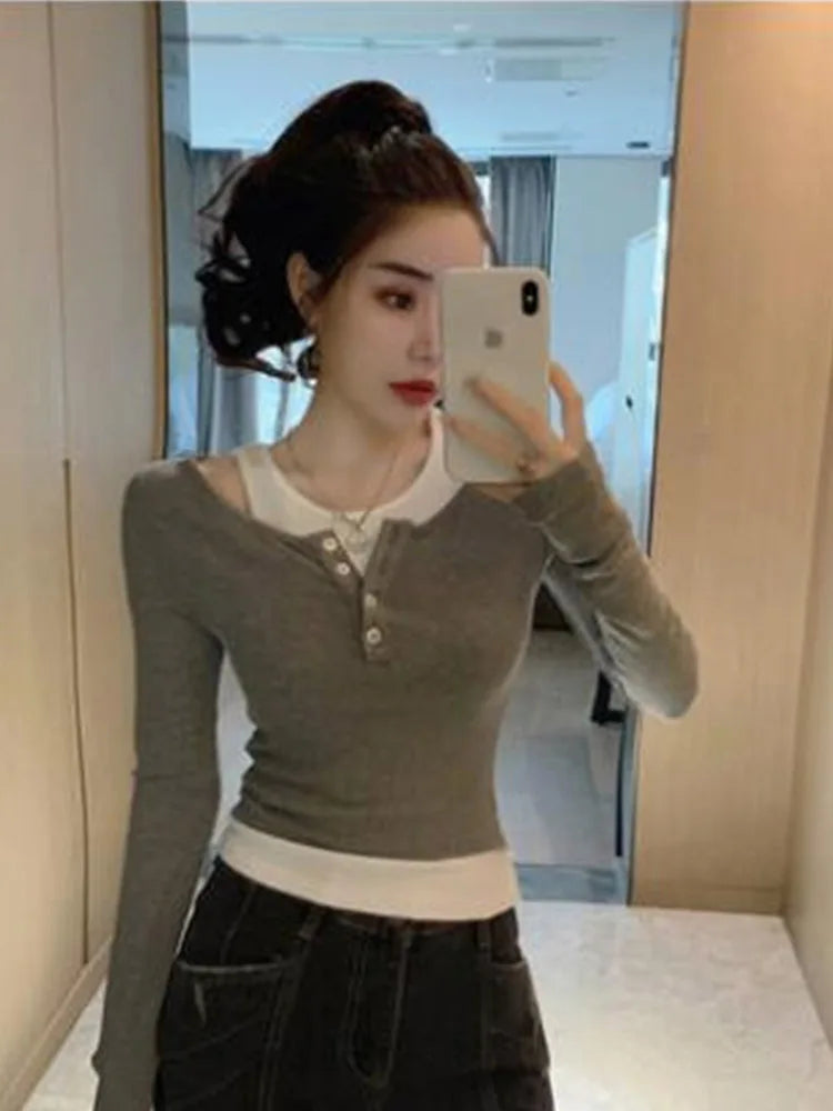 Woman Tshirts Autumn Winter Coat Women’s Long-Sleeved T-shirt Tops Mujer Camisetas