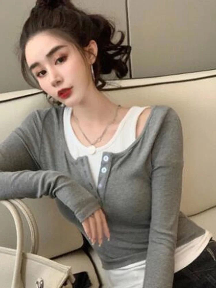 Woman Tshirts Autumn Winter Coat Women’s Long-Sleeved T-shirt Tops Mujer Camisetas