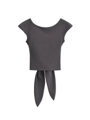 Women Sexy Tie Back Sleeveless Crop Top