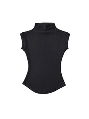 Women Summer Sexy Turtleneck Sleeveless T-Shirts Tops Solid Slim Fit Pullovers Causal Tees Shirts Female Streetwear Basics Tees