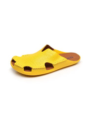 Maibulun | Perforated Cut-Out Genuine Leather Mule - Yellow