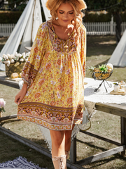 AURINA BOHO DRESS - YELLOW