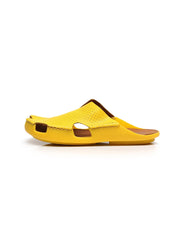 Maibulun | Perforated Cut-Out Genuine Leather Mule - Yellow