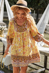 AURINA BOHO DRESS - YELLOW