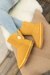 SMAIBULUN Ugg | Faux Fur-Lined Classic Side Button Ugg Boot - Yellow