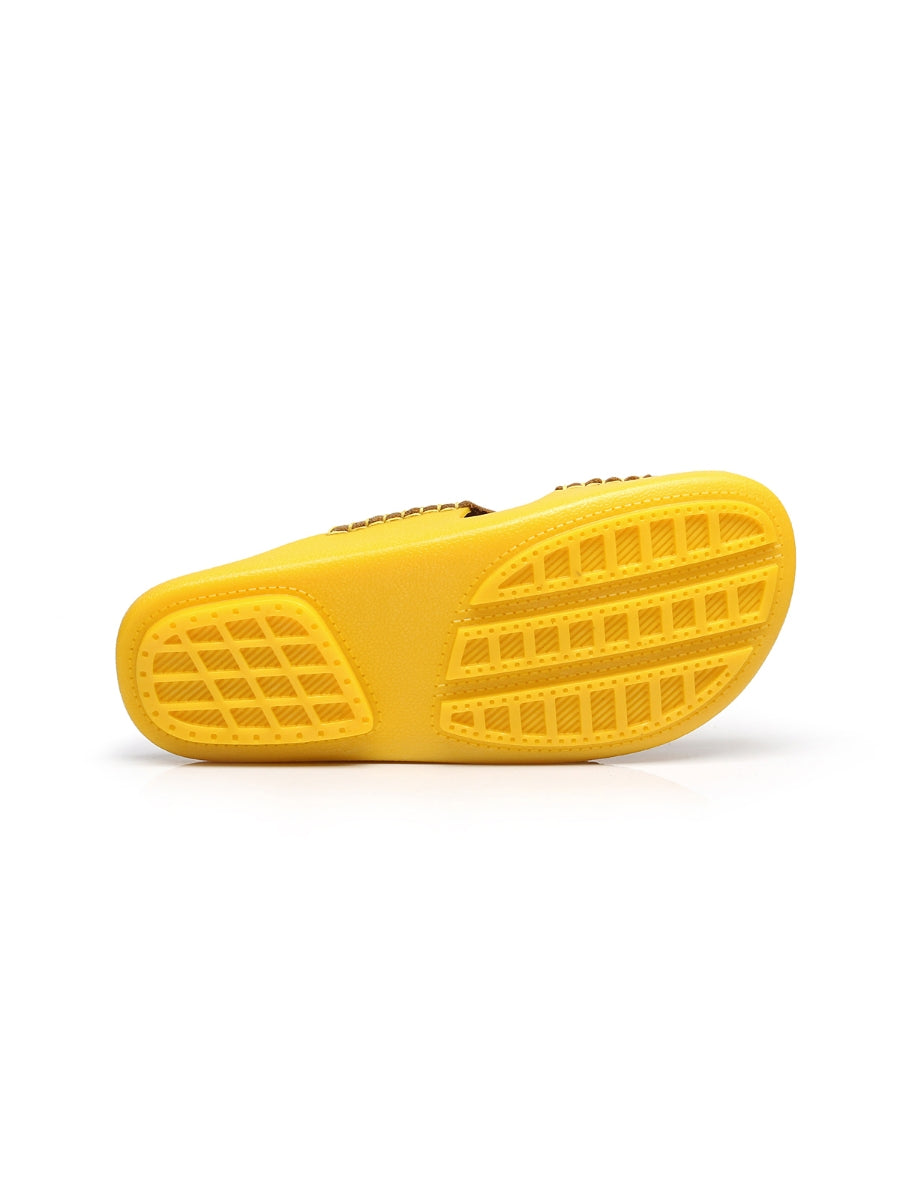 Maibulun | Perforated Cut-Out Genuine Leather Mule - Yellow