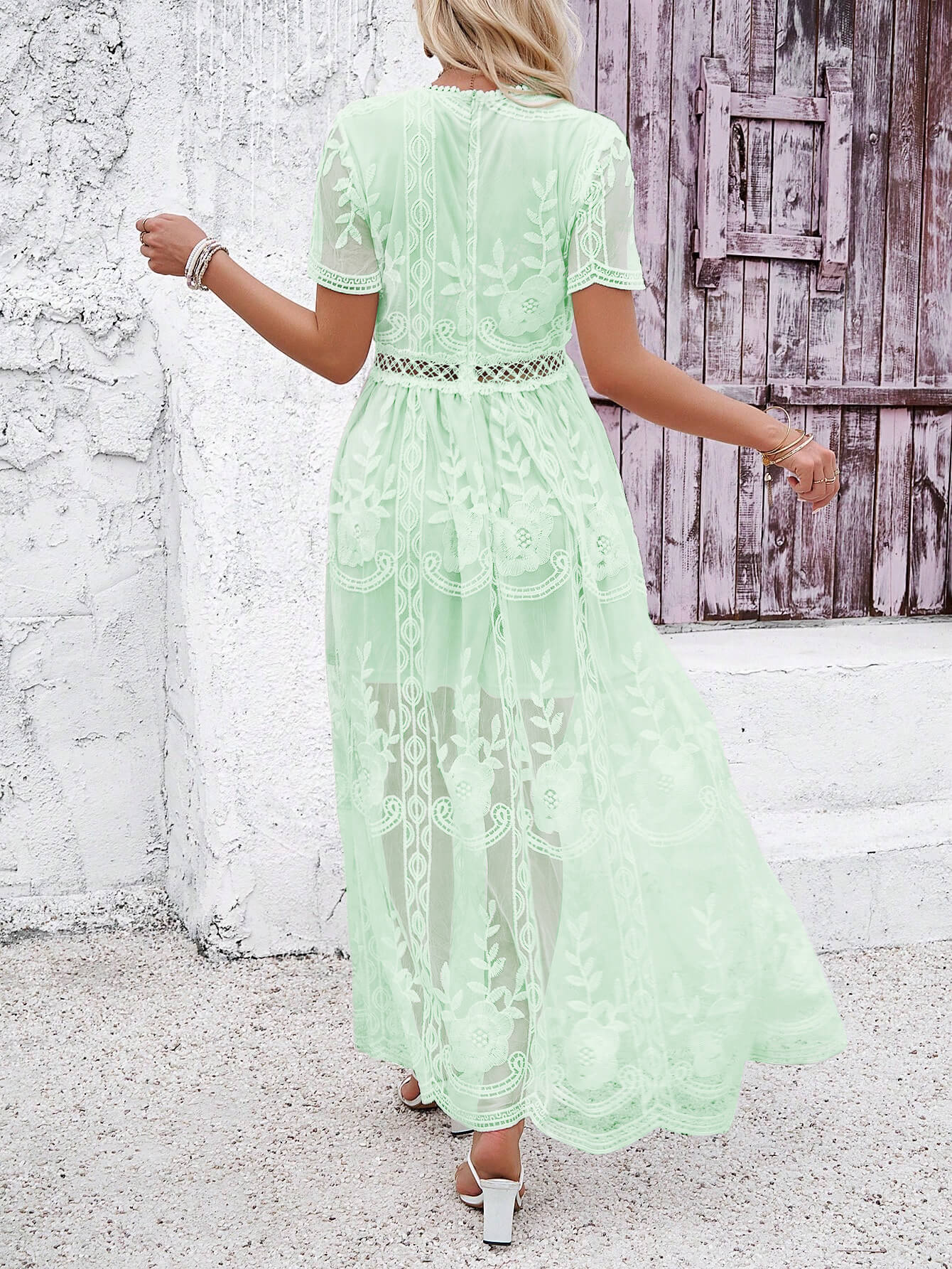 Iconic Entrance Lace Maxi Dress - Green