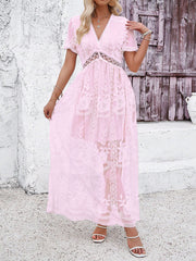 Iconic Entrance Lace Maxi Dress - Pink