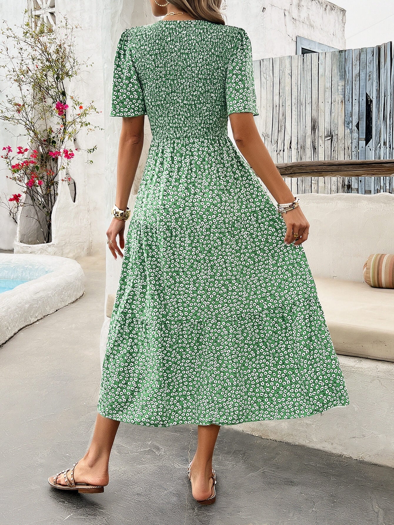 Sicily Dot Smock Midi Dress