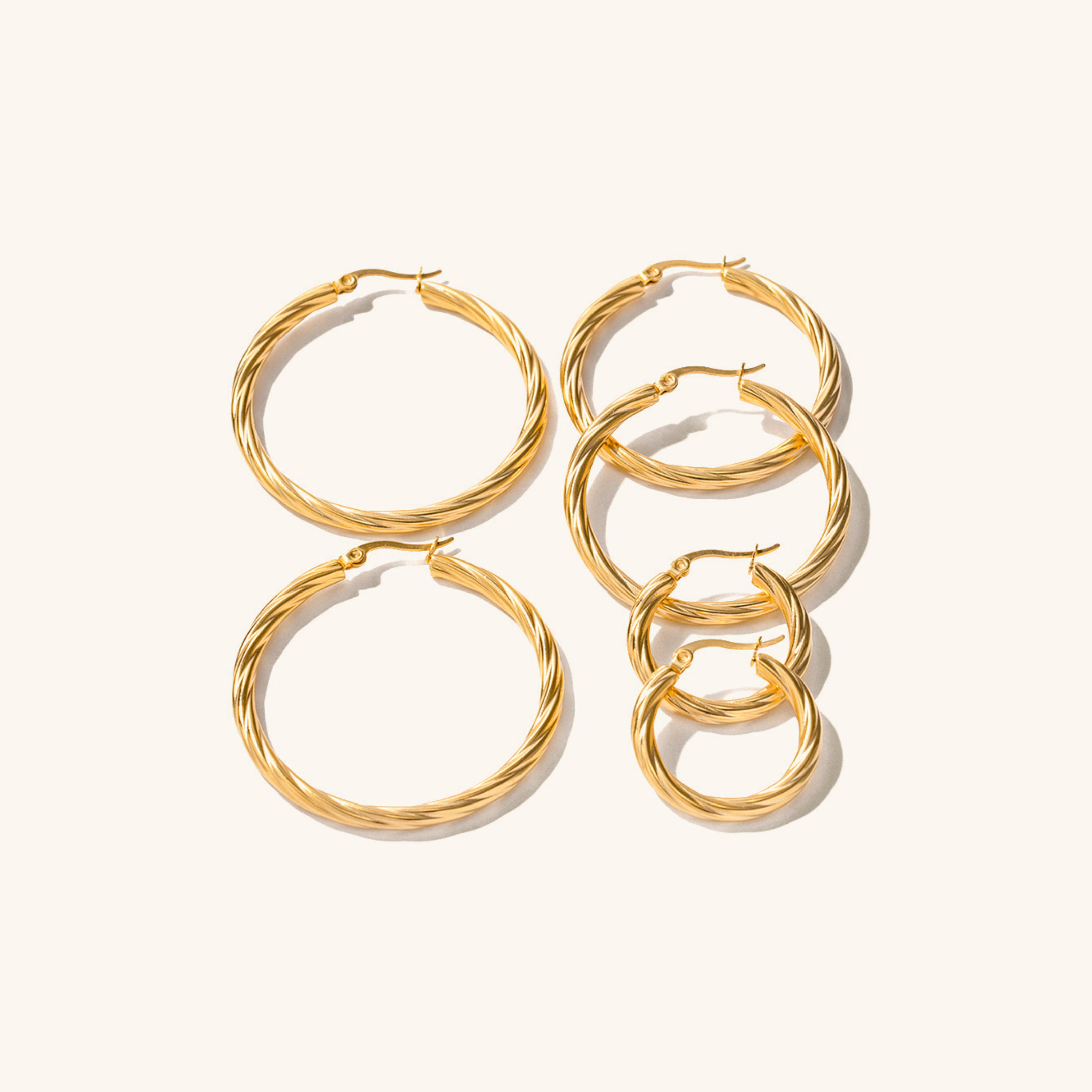 Zephyr Textured Gold Hoop Earrings