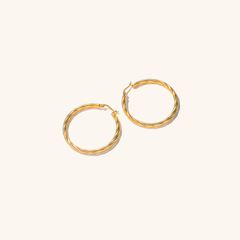 Zephyr Textured Gold Hoop Earrings