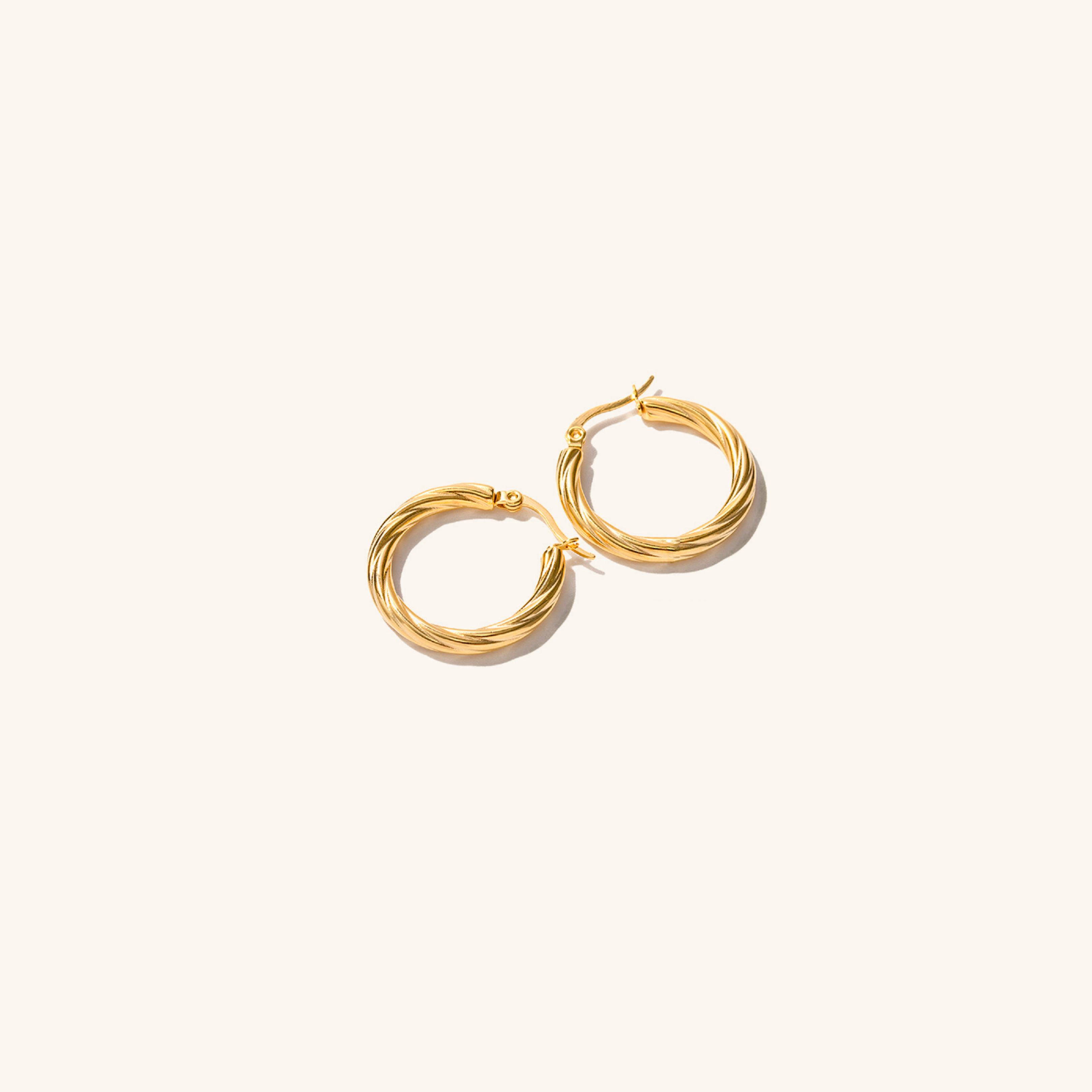 Zephyr Textured Gold Hoop Earrings