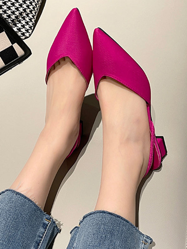 Pointed-Toe Split-Joint Pumps Sandals Sling Shoes