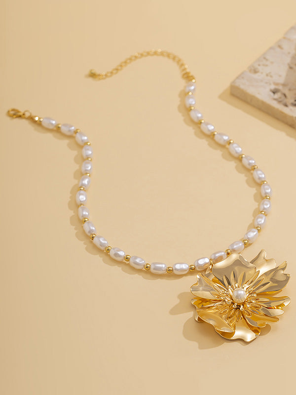 Beaded Flower Shape Necklaces Accessories