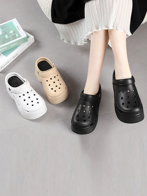 Hollow Crocs Sandals Slippers Platform Shoes