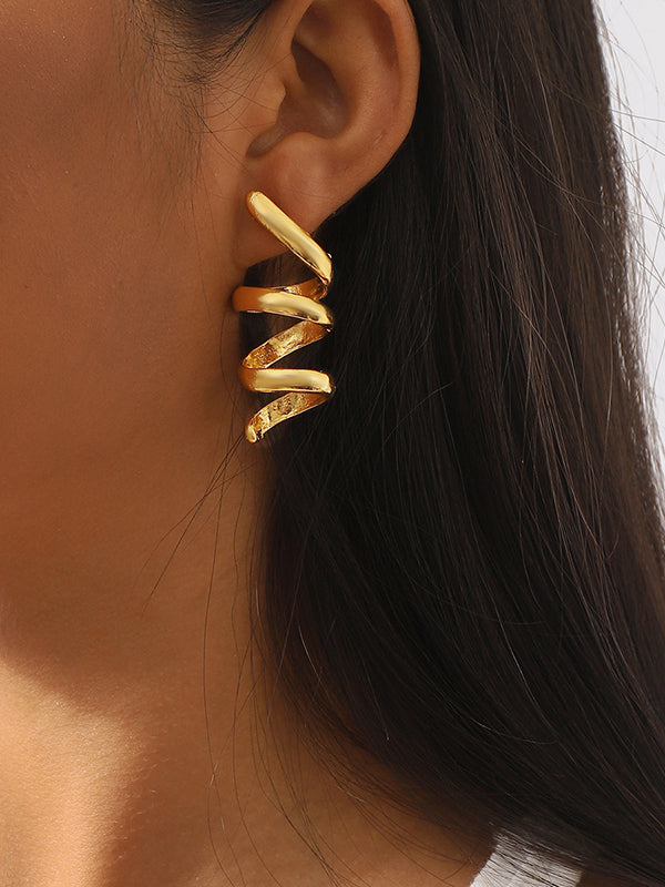 Geometric Solid Color Drop Earrings