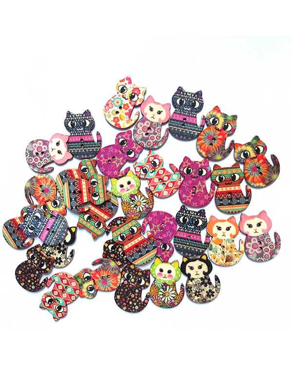 About 100Pcs Cat Buttons DIY Decoration Accessories